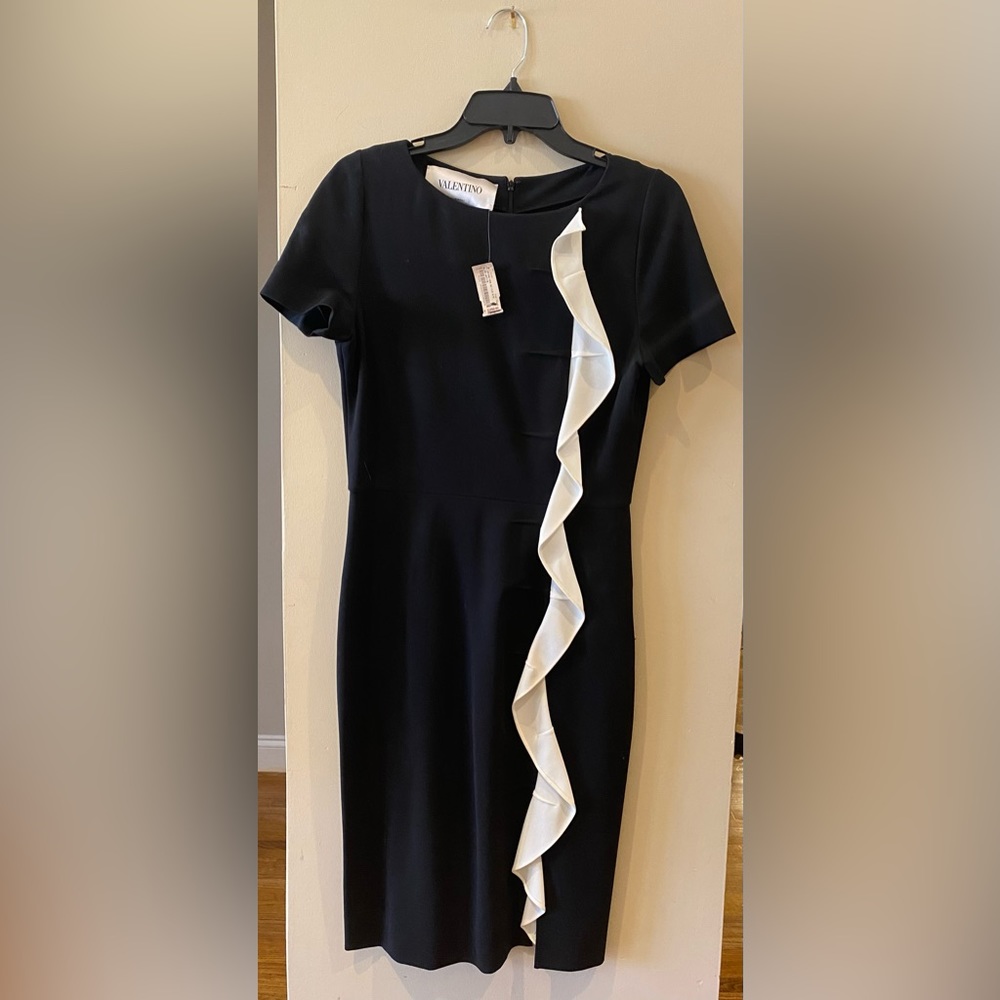 VALENTINO Sheath Dress in Black and White New With Tag